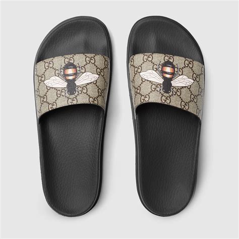 gucci red bee sandals|Gucci unisex sandals.